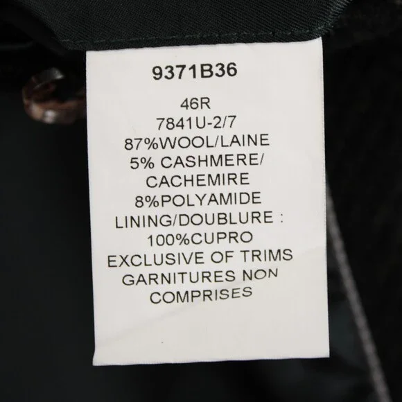 Cardinal of Canada NWT Overcoat Size 46R US in Green Herringbone Wool/Cash Blend